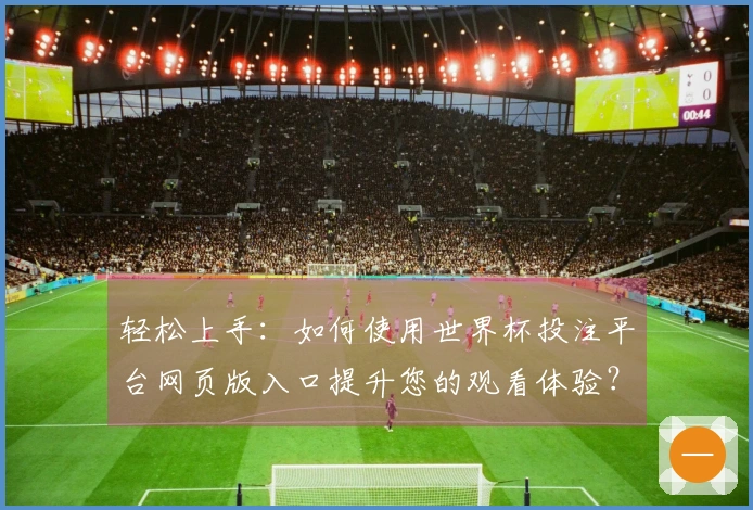 轻松上手：如何使用世界杯投注平台网页版入口提升您的观看体验？